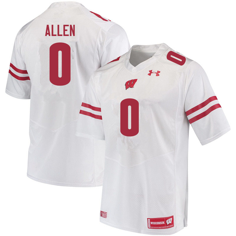 Wisconsin Badgers Men's #0 Braelon Allen NCAA Under Armour Authentic White College Stitched Football Jersey KV40T56XJ